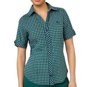 Icebreaker Shirt Rustic Grunge Gorpcore Womens S Hiking Plaid Outdoors 90s Green